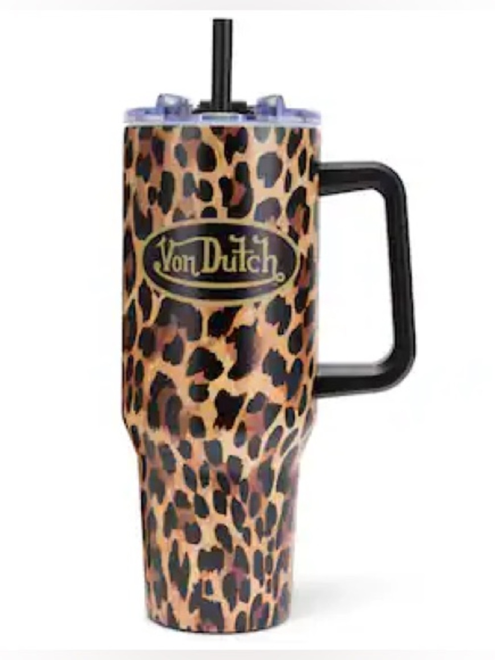 NWT Von Dutch - 40oz Double Walled Insulated Stainless Steel Tumbler in Leopard